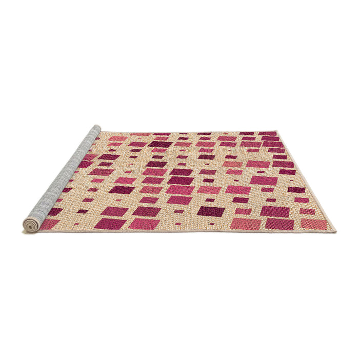 Sideview of Machine Washable Transitional Deep Peach Orange Rug, wshpat3380org