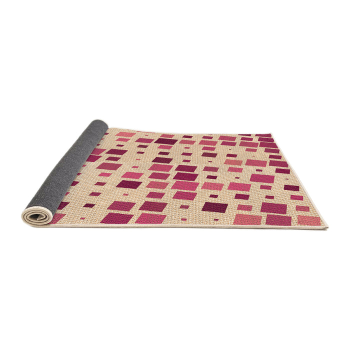 Thickness of Patterned Deep Peach Orange Rug, pat3380org