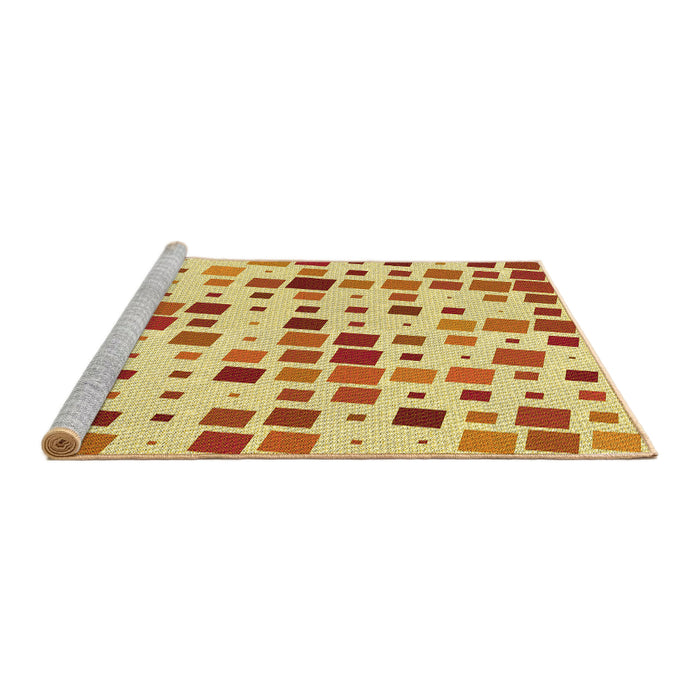 Sideview of Machine Washable Transitional Orange Rug, wshpat3380yw