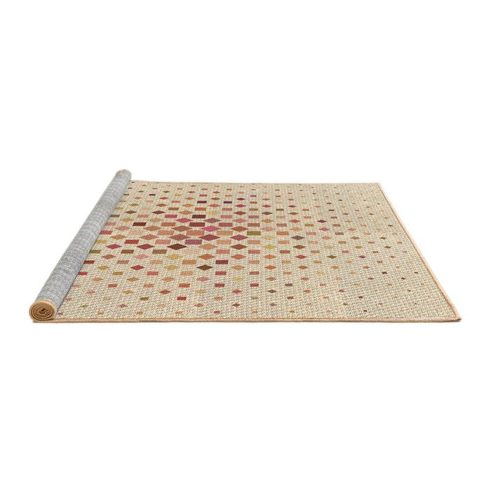 Sideview of Machine Washable Transitional Moccasin Beige Rug, wshpat3381brn
