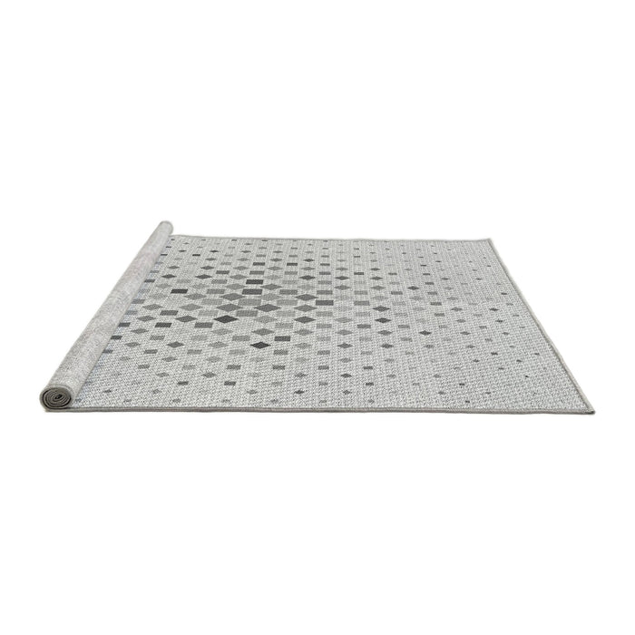 Sideview of Machine Washable Transitional Platinum Gray Rug, wshpat3381gry