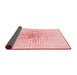 Thickness of Patterned Pastel Red Pink Rug, pat3381rd