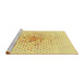 Sideview of Machine Washable Transitional Yellow Rug, wshpat3381yw