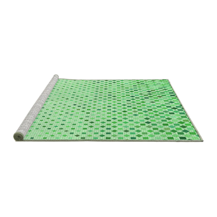 Sideview of Machine Washable Transitional Green Rug, wshpat3382grn