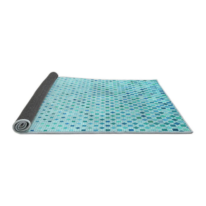 Thickness of Patterned Diamond Blue Rug, pat3382lblu