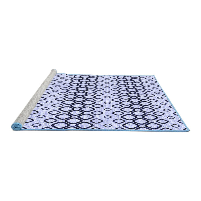 Sideview of Machine Washable Transitional Lavender Blue Rug, wshpat3384blu