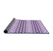 Thickness of Patterned Bright Grape Purple Rug, pat3384pur