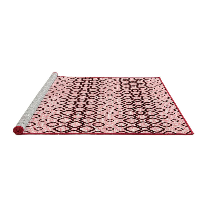 Sideview of Machine Washable Transitional Light Rose Pink Rug, wshpat3384rd
