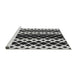 Sideview of Machine Washable Transitional Platinum Silver Gray Rug, wshpat3385gry