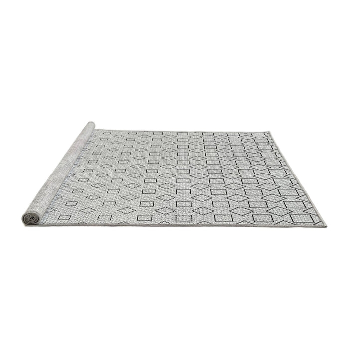 Sideview of Machine Washable Transitional Platinum Gray Rug, wshpat3386gry