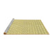 Sideview of Machine Washable Transitional Yellow Rug, wshpat3386yw