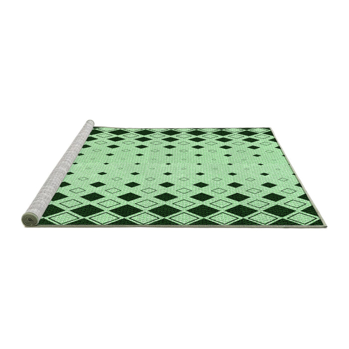 Sideview of Machine Washable Transitional Mint Green Rug, wshpat3387grn