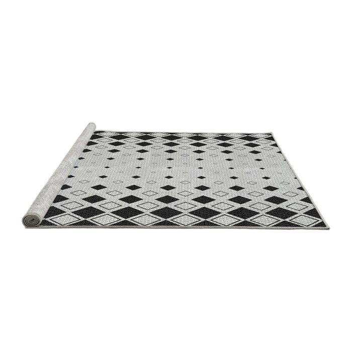 Sideview of Machine Washable Transitional Platinum Gray Rug, wshpat3387gry