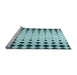 Sideview of Machine Washable Transitional Aquamarine Stone Green Rug, wshpat3387lblu