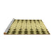 Sideview of Machine Washable Transitional Mustard Yellow Rug, wshpat3387yw