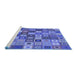 Sideview of Machine Washable Transitional Sky Blue Rug, wshpat3390blu