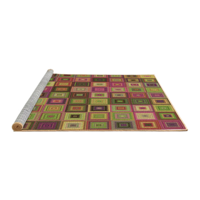 Sideview of Machine Washable Transitional Caramel Brown Rug, wshpat3390brn