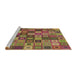 Sideview of Machine Washable Transitional Caramel Brown Rug, wshpat3390brn