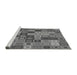 Sideview of Machine Washable Transitional Grey Gray Rug, wshpat3390gry