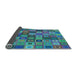 Thickness of Patterned Azure Blue Rug, pat3390lblu