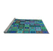 Sideview of Machine Washable Transitional Azure Blue Rug, wshpat3390lblu