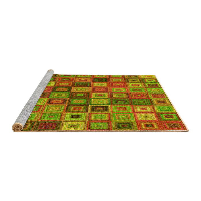 Sideview of Machine Washable Transitional Pistachio Green Rug, wshpat3390yw