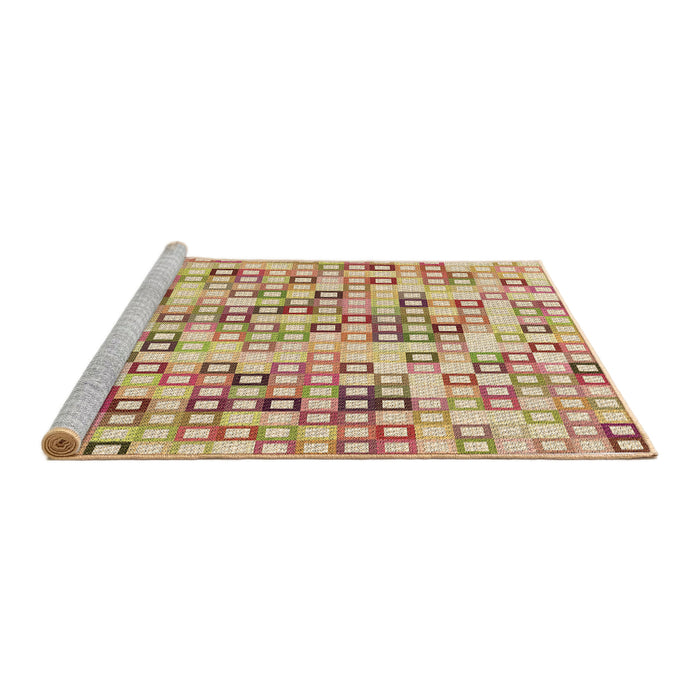 Sideview of Machine Washable Transitional Brown Gold Rug, wshpat3391brn