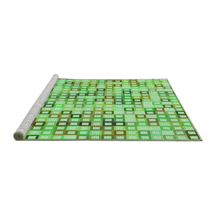 Sideview of Machine Washable Transitional Green Rug, wshpat3391grn