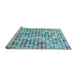 Sideview of Machine Washable Transitional Blue Rug, wshpat3391lblu