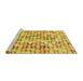 Sideview of Machine Washable Transitional Orange Rug, wshpat3391yw