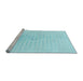 Sideview of Machine Washable Transitional Diamond Blue Rug, wshpat3392lblu