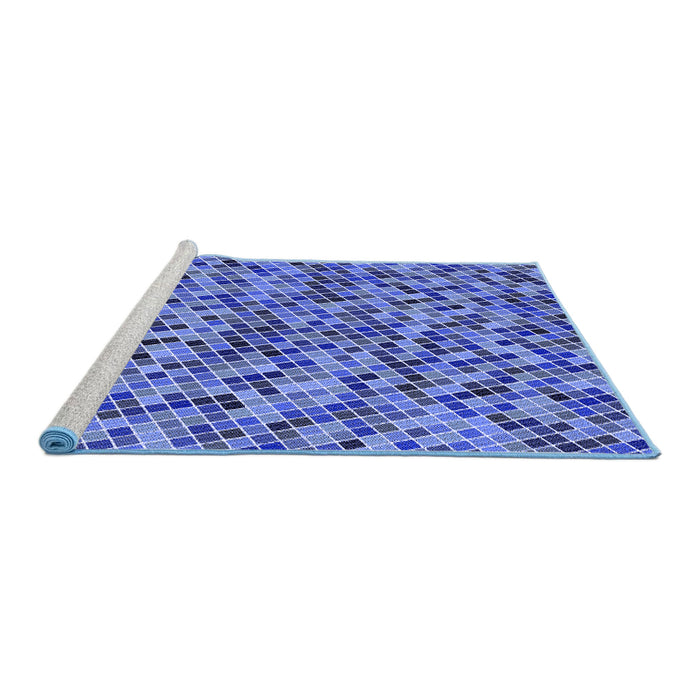 Sideview of Machine Washable Transitional Sky Blue Rug, wshpat3393blu