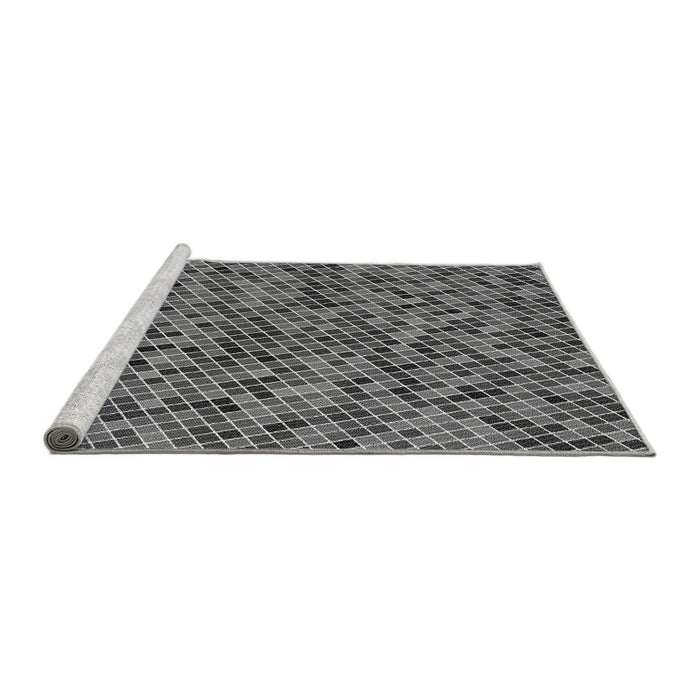 Sideview of Machine Washable Transitional Dark Gray Rug, wshpat3393gry
