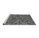 Sideview of Machine Washable Transitional Dark Gray Rug, wshpat3393gry