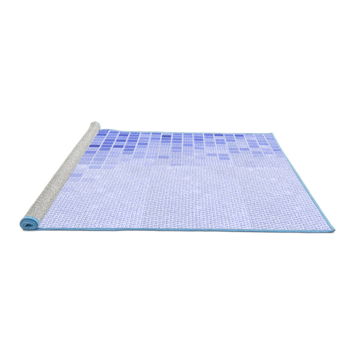 Sideview of Machine Washable Transitional Sky Blue Rug, wshpat3394blu