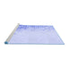 Sideview of Machine Washable Transitional Sky Blue Rug, wshpat3394blu