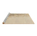 Sideview of Machine Washable Transitional Golden Blonde Gold Rug, wshpat3394brn