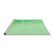 Sideview of Machine Washable Transitional Green Rug, wshpat3394grn