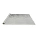 Sideview of Machine Washable Transitional Platinum Gray Rug, wshpat3394gry