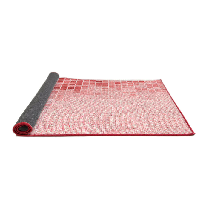 Thickness of Patterned Light Red Pink Rug, pat3394rd