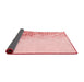 Thickness of Patterned Light Red Pink Rug, pat3394rd