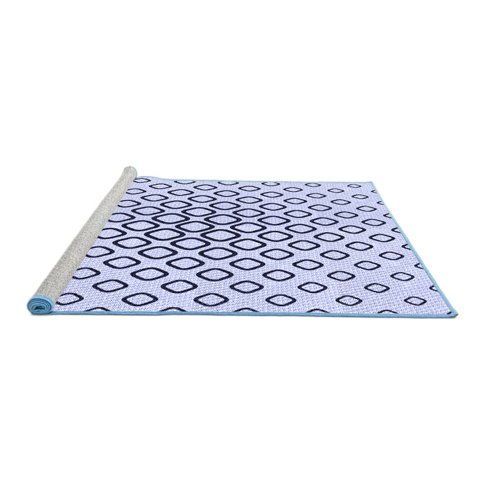 Sideview of Machine Washable Transitional Lavender Blue Rug, wshpat3395blu