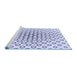 Sideview of Machine Washable Transitional Lavender Blue Rug, wshpat3395blu