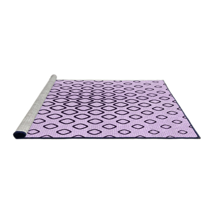 Sideview of Machine Washable Transitional Purple Flower Purple Rug, wshpat3395pur