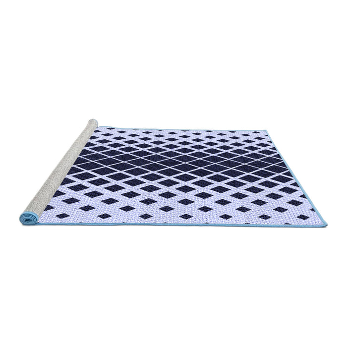 Sideview of Machine Washable Transitional Blue Rug, wshpat3396blu