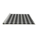 Sideview of Machine Washable Transitional Platinum Silver Gray Rug, wshpat3397gry