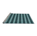 Sideview of Machine Washable Transitional Blue Rug, wshpat3397lblu