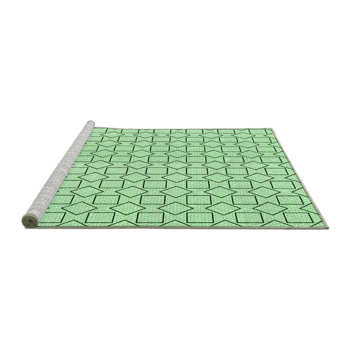 Sideview of Machine Washable Transitional Mint Green Rug, wshpat3398grn