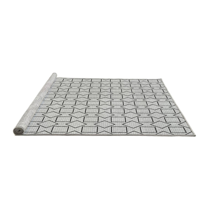 Sideview of Machine Washable Transitional Platinum Gray Rug, wshpat3398gry