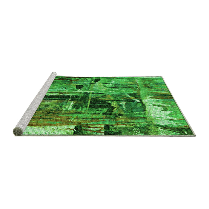 Machine Washable Transitional Deep Emerald Green Rug in a Bedroom, wshpat34grn